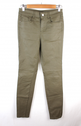 pantalon encerado verde massimo dutti