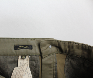 pantalon encerado verde massimo dutti