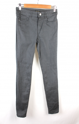 pantalon encerado gris massimo dutti