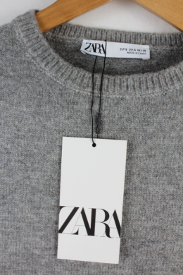 Mini vestido punto gris zara