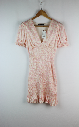 vestido estructura estampado zara s