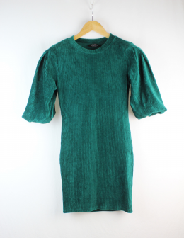 vestido pana manga abullonada bershka s