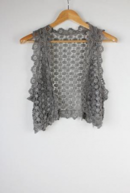 chaleco crochet gris