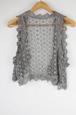 chaleco crochet gris