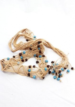 cinturon boho trenzado con abalorios