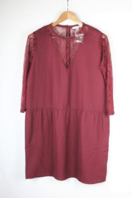 vestido encaje granate venca