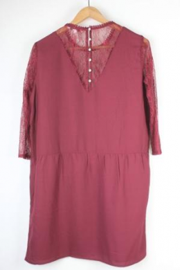 vestido encaje granate venca