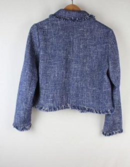 chaqueta tweed azul zara