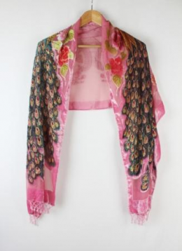 pashmina o chal pavo real