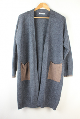 cardigan largo de punto azul melany