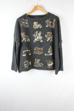 jersey punto zodiacos gris zara