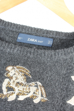 jersey punto zodiacos gris zara