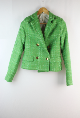 chaqueta tweed verde s/38