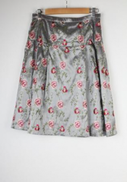 falda seda bordada vintage artesanal
