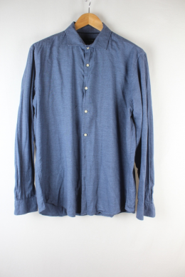 camisa hombre azul cortefiel