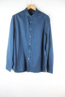 camisa hombre azul mango