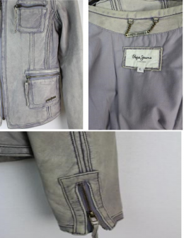 chaqueta piel efecto denim pepe jeans L