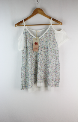 camiseta cut out floral nicté m