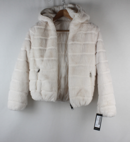 chaqueta reversible con capucha marfil