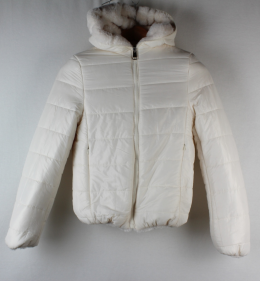 chaqueta reversible con capucha marfil