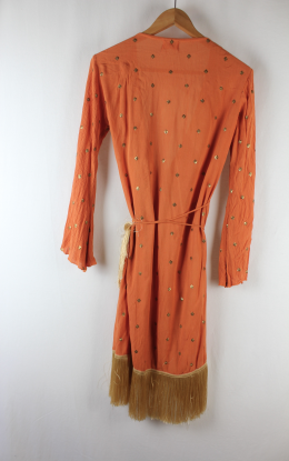Vestido kimono naranja con flecos JOT