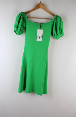 Vestido punto verde zara