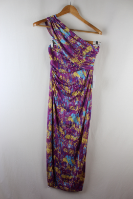 Vestido punto estampado morado