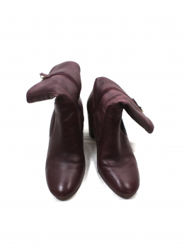 botines piel granate uterqüe