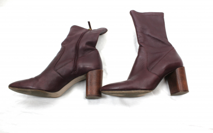 botines piel granate uterqüe