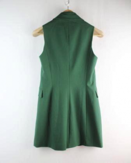chaleco largo cruzado verde zara
