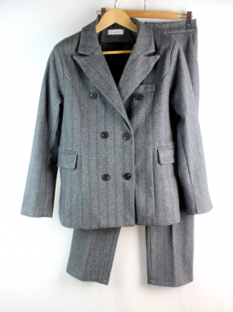 traje chaqueta+pantalon gris lana
