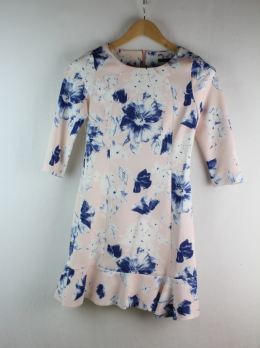 vestido neopreno estampado zara s