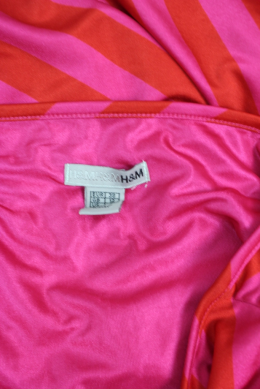 vestido rayas rojo y fucsia hm 38