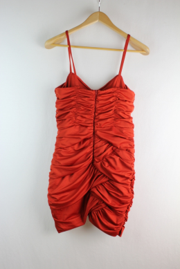 mini vestido drapeado rojo hm m