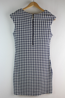mini vestido pata de gallo azul M