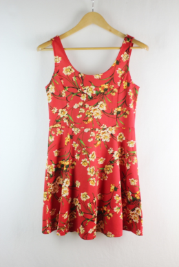 mini vestido floral rojo easy wear m