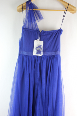 vestido largo de tul azul klein naf naf 36