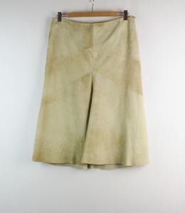 falda piel nobuck beige massimo dutti 40
