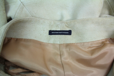 falda piel nobuck beige massimo dutti 40