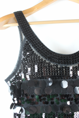 top lentejuelas negro mango