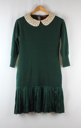 vestido joya lana verde derhy