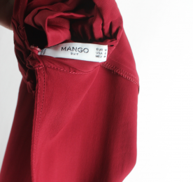 blusa con seda granate mango