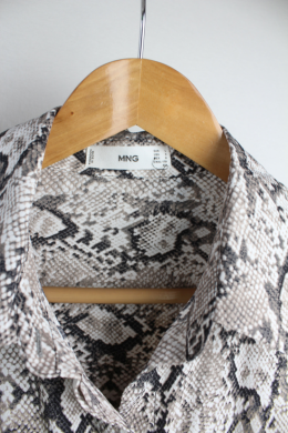 vestido camisero animal print mango