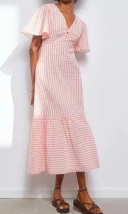 vestido cuadros coral pedro del hierro