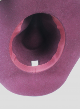 sombrero fedora  de lana granate