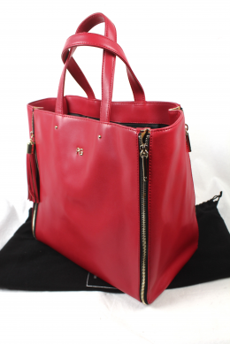 bolso piel rojo purificacion garcia
