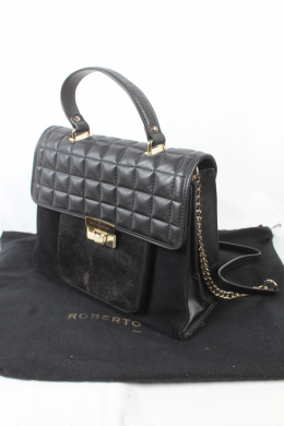 bolso acolchado negro roberto verino 