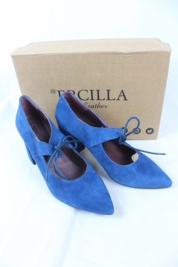 zapato tacon azul ercilla