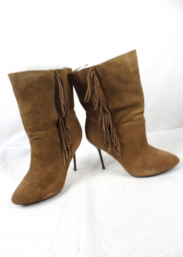 botines piel flecos mango