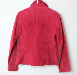 CHAQUETA PIEL EN ANTE ROJO